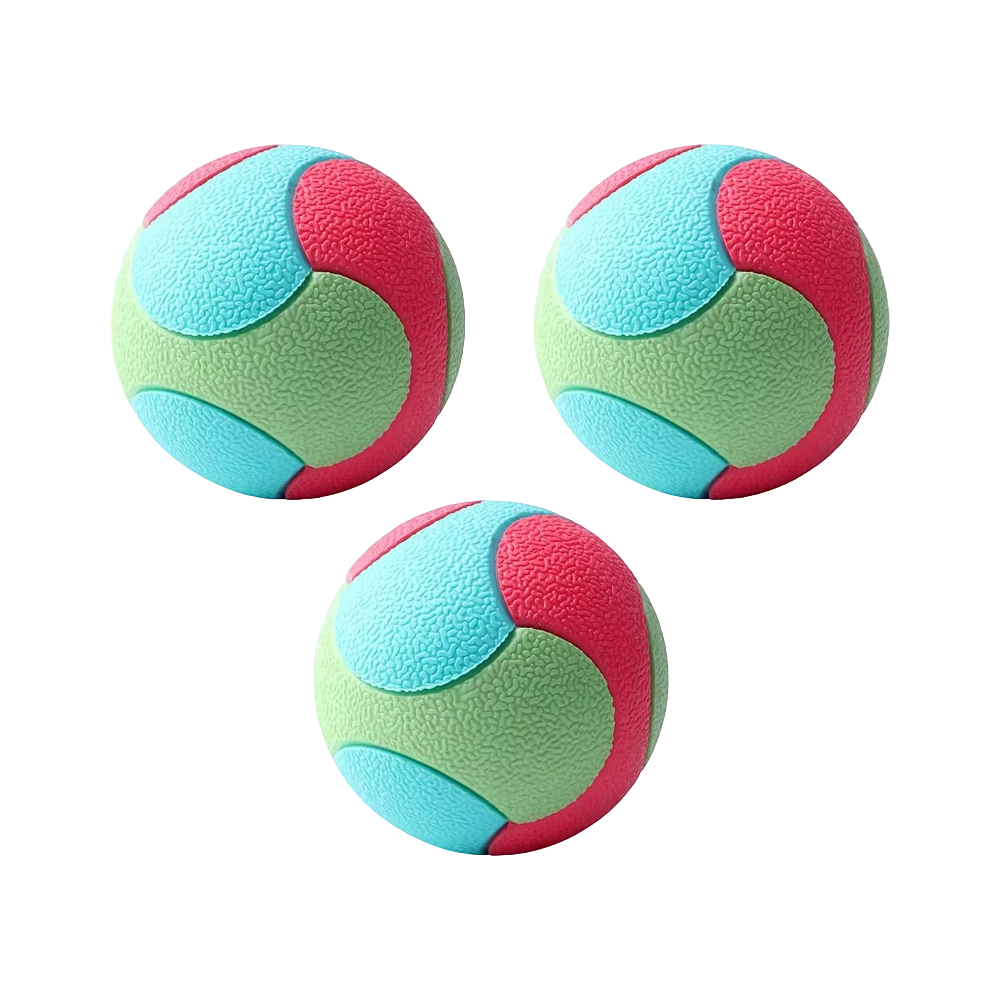 Pet Toy Ball - Solid TPR Ball na Naka-block sa Kulay