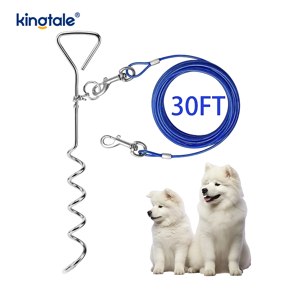 Dog Tie Out Cable at Stake 30ft Outside Leash&Chain