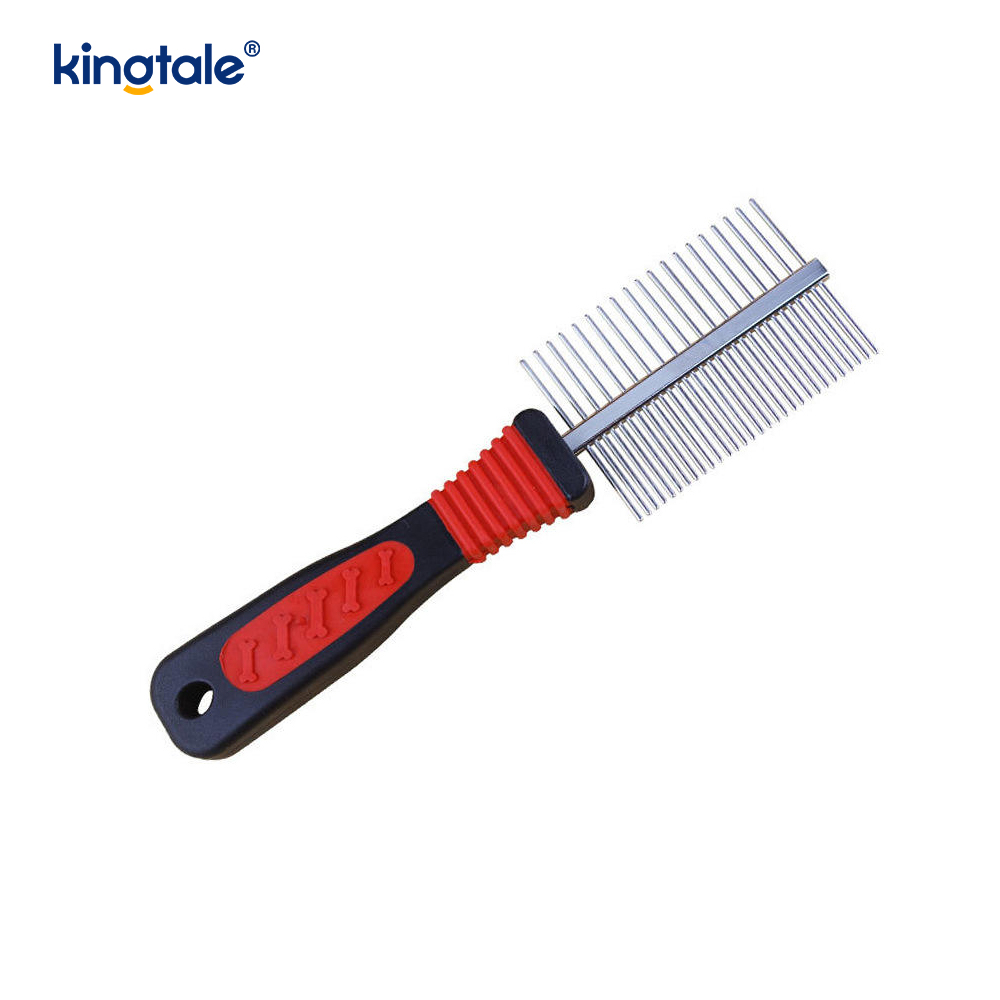 Double-Sided Dog Comb Tick at Flea Comb Dog Grooming Brush Para sa Maliit na Lahi at Tuta