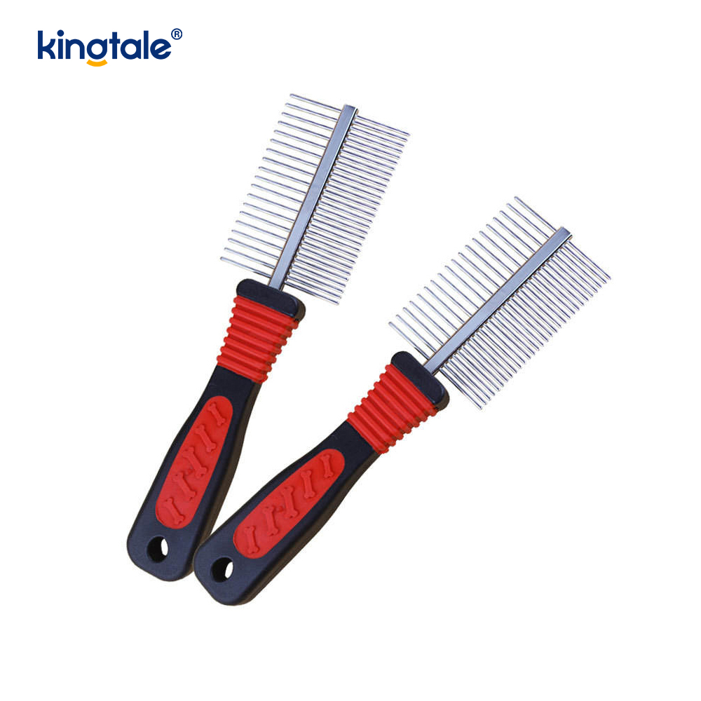 Double-Sided Dog Comb Tick at Flea Comb Dog Grooming Brush Para sa Maliit na Lahi at Tuta