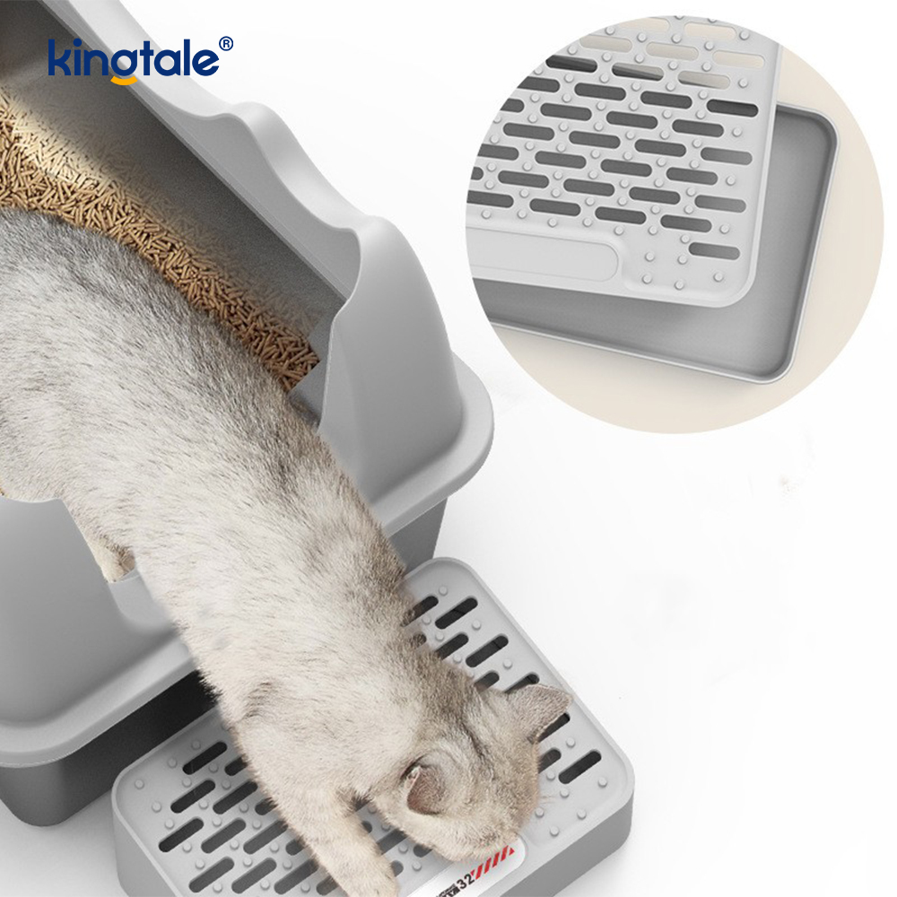 Stainless Steel Cat Litter Box na May Foot Pedal Metal Litter Pan High Sided, Hindi Kailanman
