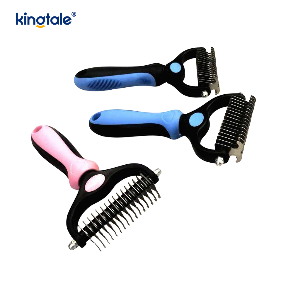 Pet Grooming Rake Double-Sided Deshedding Dematting Tool, Undercoat Rake Para sa Mga Aso at Pusa