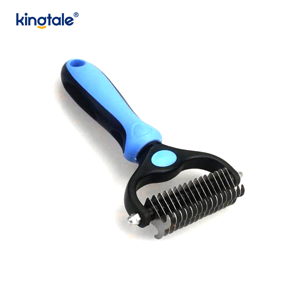 Pet Grooming Rake Double-Sided Deshedding Dematting Tool, Undercoat Rake Para sa Mga Aso at Pusa