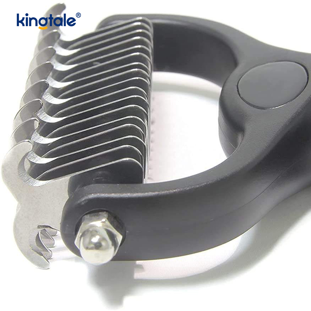 Pet Grooming Rake Double-Sided Deshedding Dematting Tool, Undercoat Rake Para sa Mga Aso at Pusa