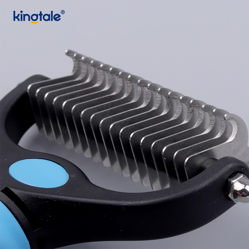 Pet Grooming Rake Double-Sided Deshedding Dematting Tool, Undercoat Rake Para sa Mga Aso at Pusa