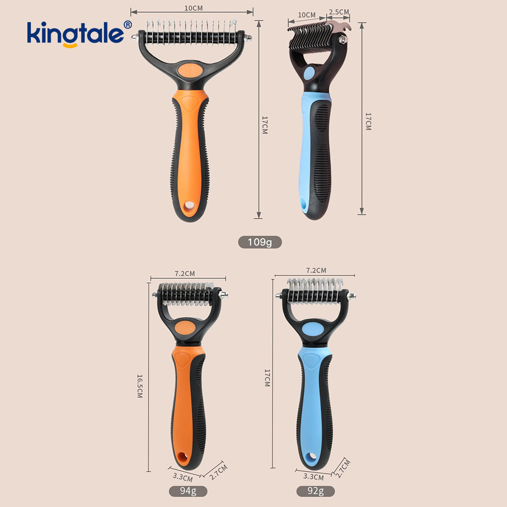 Pet Grooming Rake Double-Sided Deshedding Dematting Tool, Undercoat Rake Para sa Mga Aso at Pusa