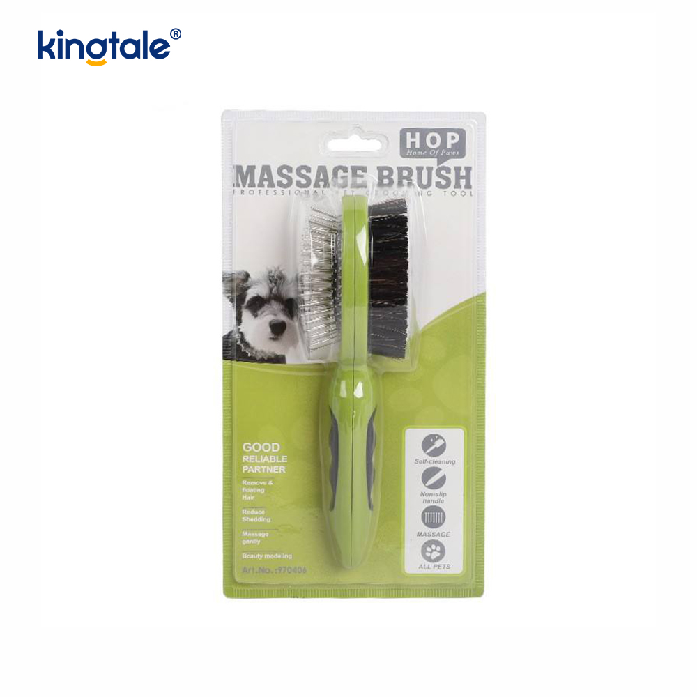 Pet Comb, Double-Sided Comb Double-Sided Brush Para sa Pagpapalaglag at Pagliligo