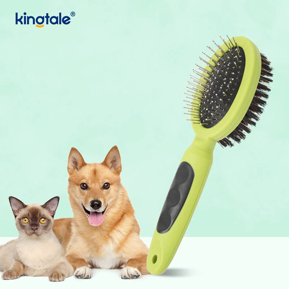 Pet Comb, Double-Sided Comb Double-Sided Brush Para sa Pagpapalaglag at Pagliligo