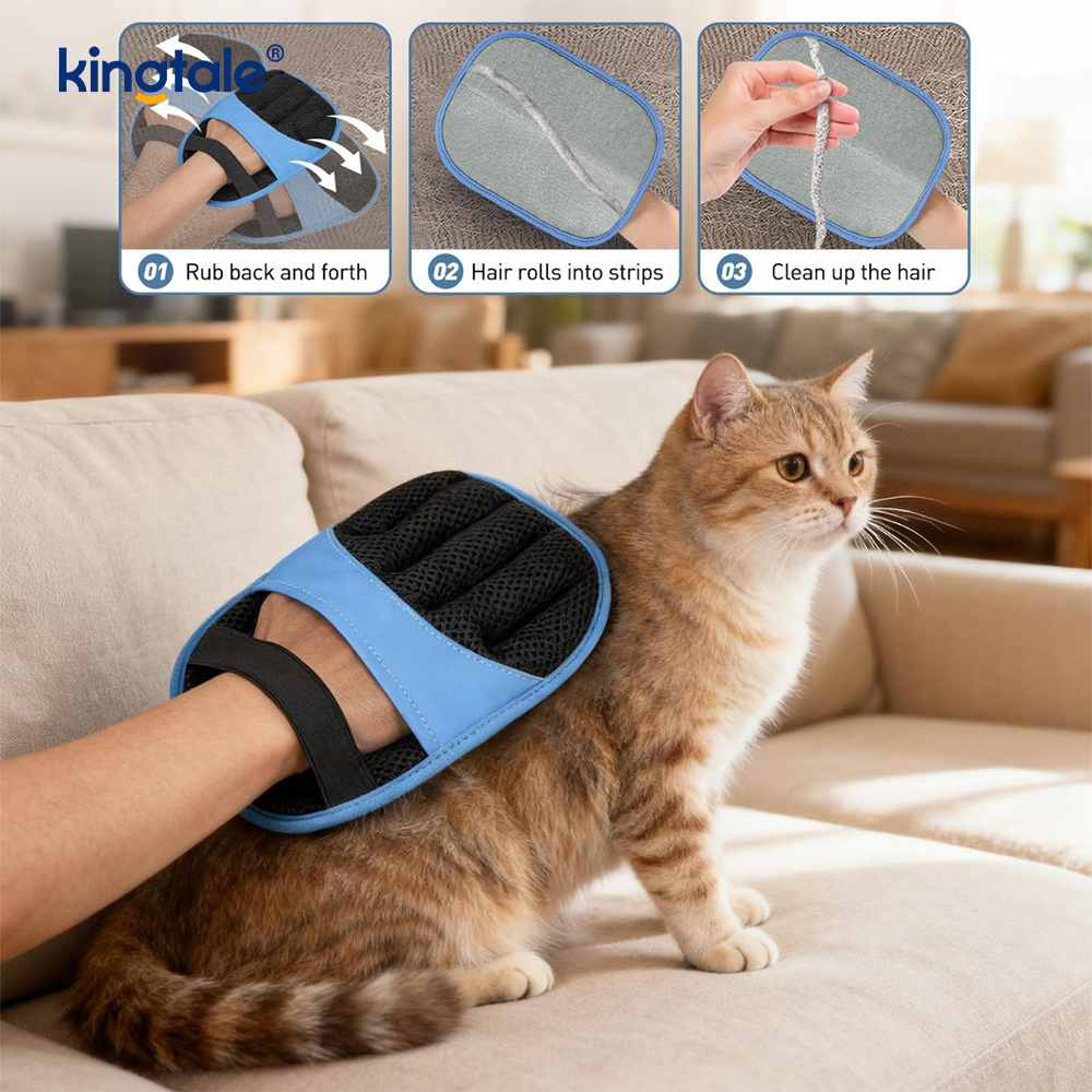 Pet Hair Removal Glove Magic Brush Electrostatic Mitt Para sa Mga Aso at Pusa