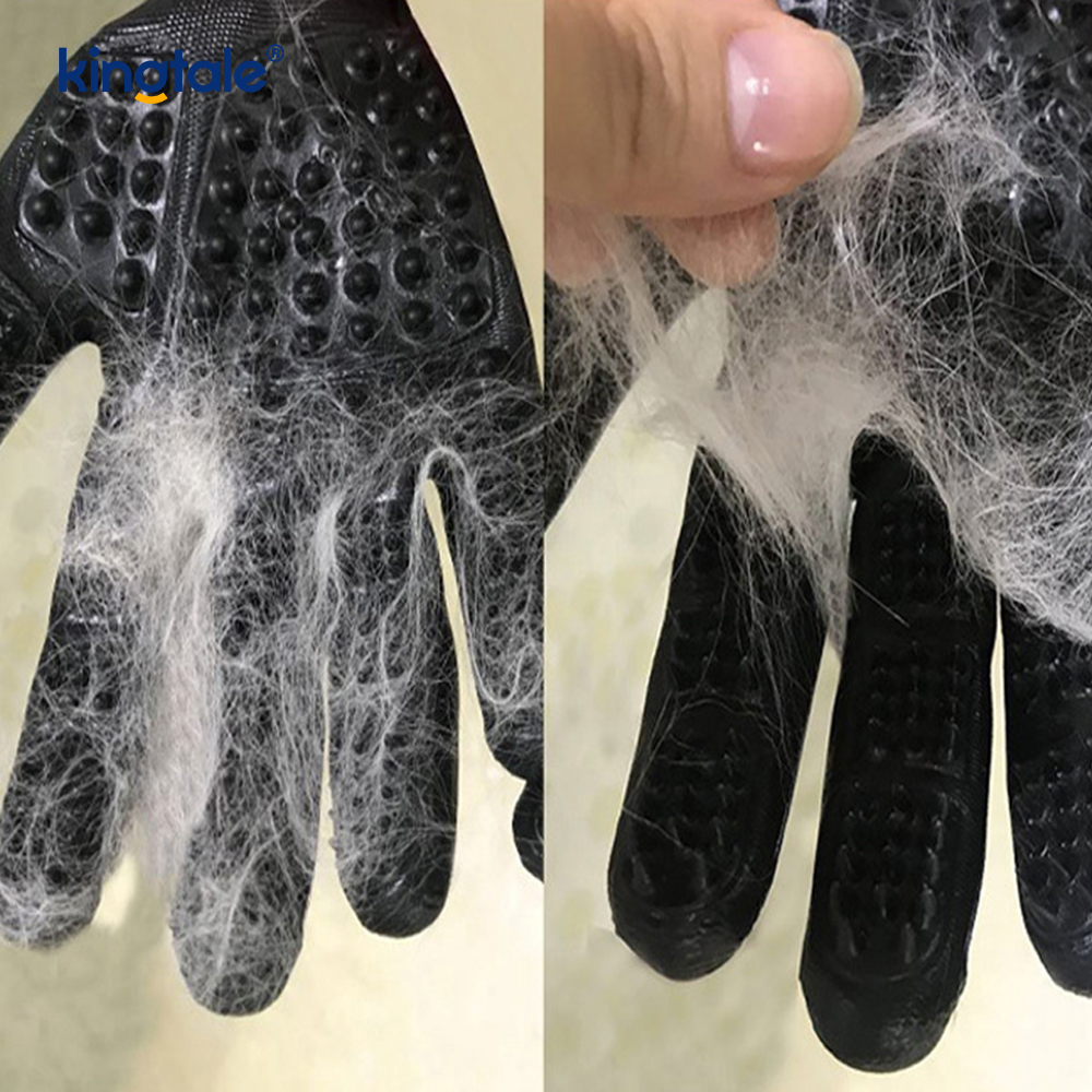 Glove na Pantanggal ng Buhok ng Alagang Hayop Gentle Pet Grooming Glove Brush Deshedding Glove