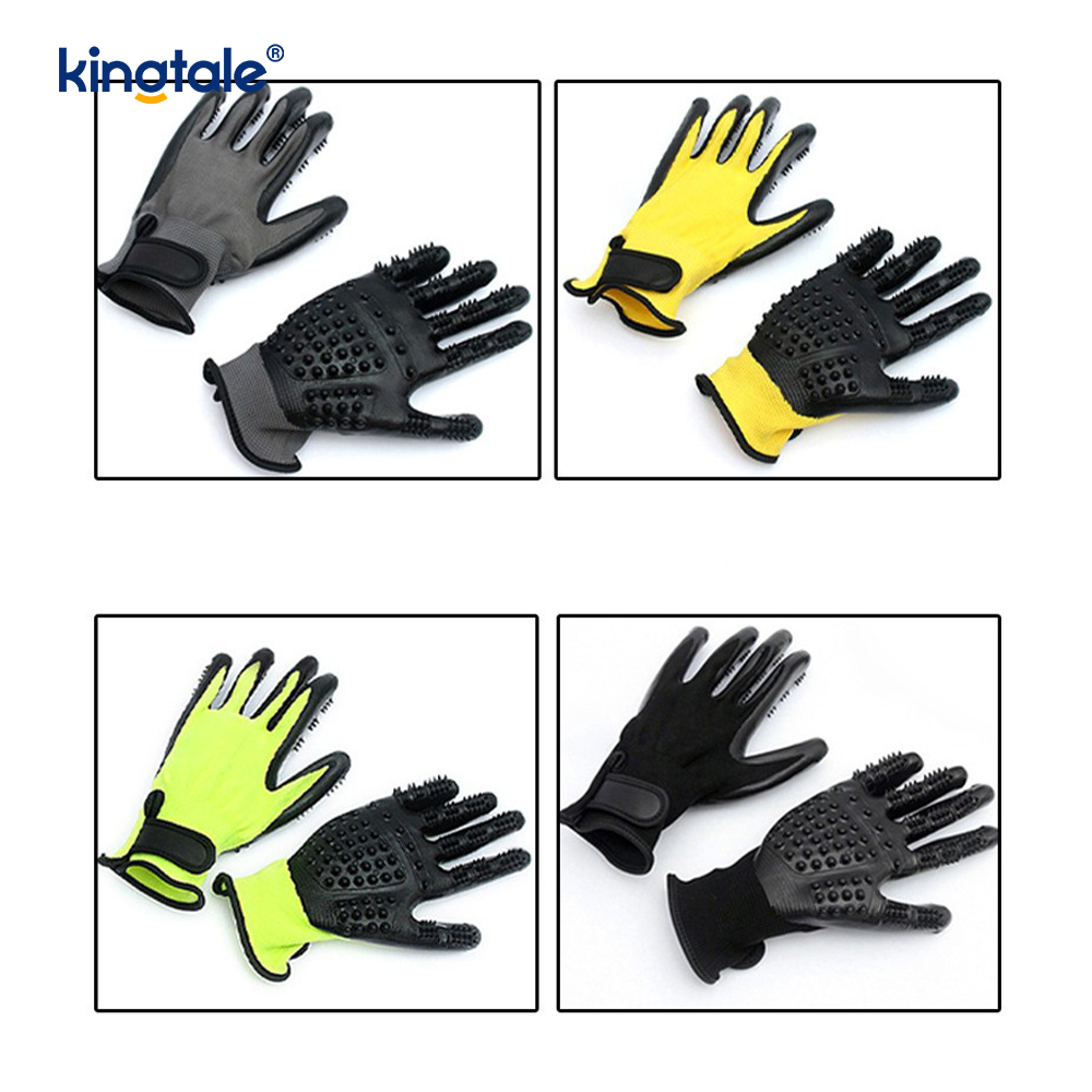 Glove na Pantanggal ng Buhok ng Alagang Hayop Gentle Pet Grooming Glove Brush Deshedding Glove
