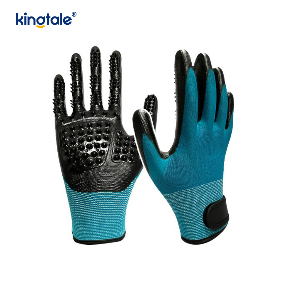 Glove na Pantanggal ng Buhok ng Alagang Hayop Gentle Pet Grooming Glove Brush Deshedding Glove