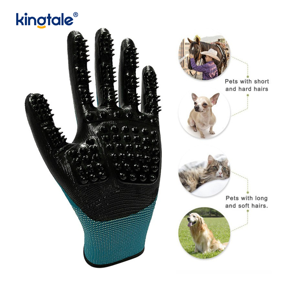 Glove na Pantanggal ng Buhok ng Alagang Hayop Gentle Pet Grooming Glove Brush Deshedding Glove