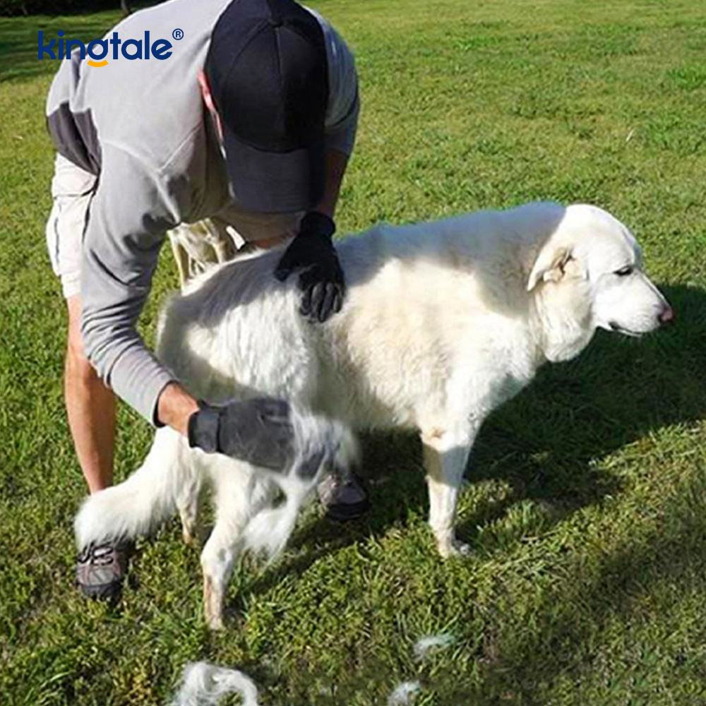 Glove na Pantanggal ng Buhok ng Alagang Hayop Gentle Pet Grooming Glove Brush Deshedding Glove