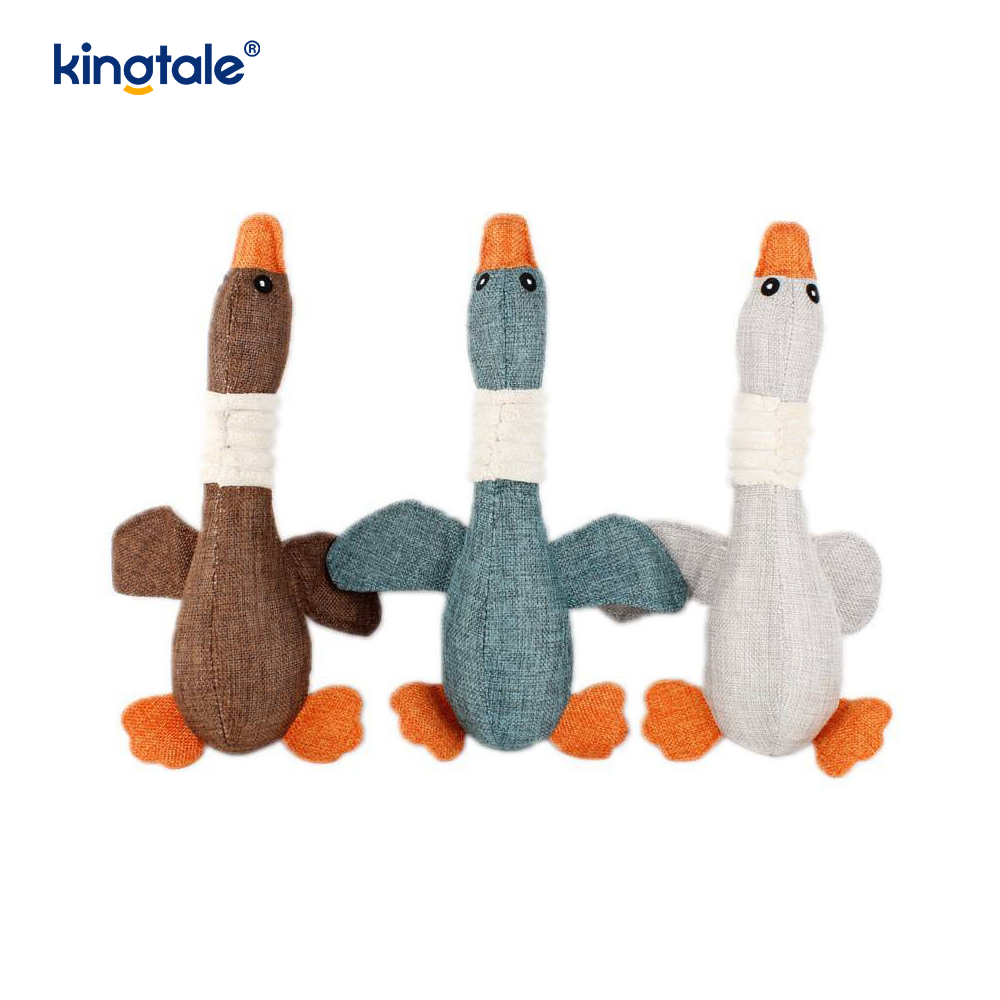 Pet Plush Squeaking Toy Goose Resistance to Bite para sa Paglilinis ng Ngipin