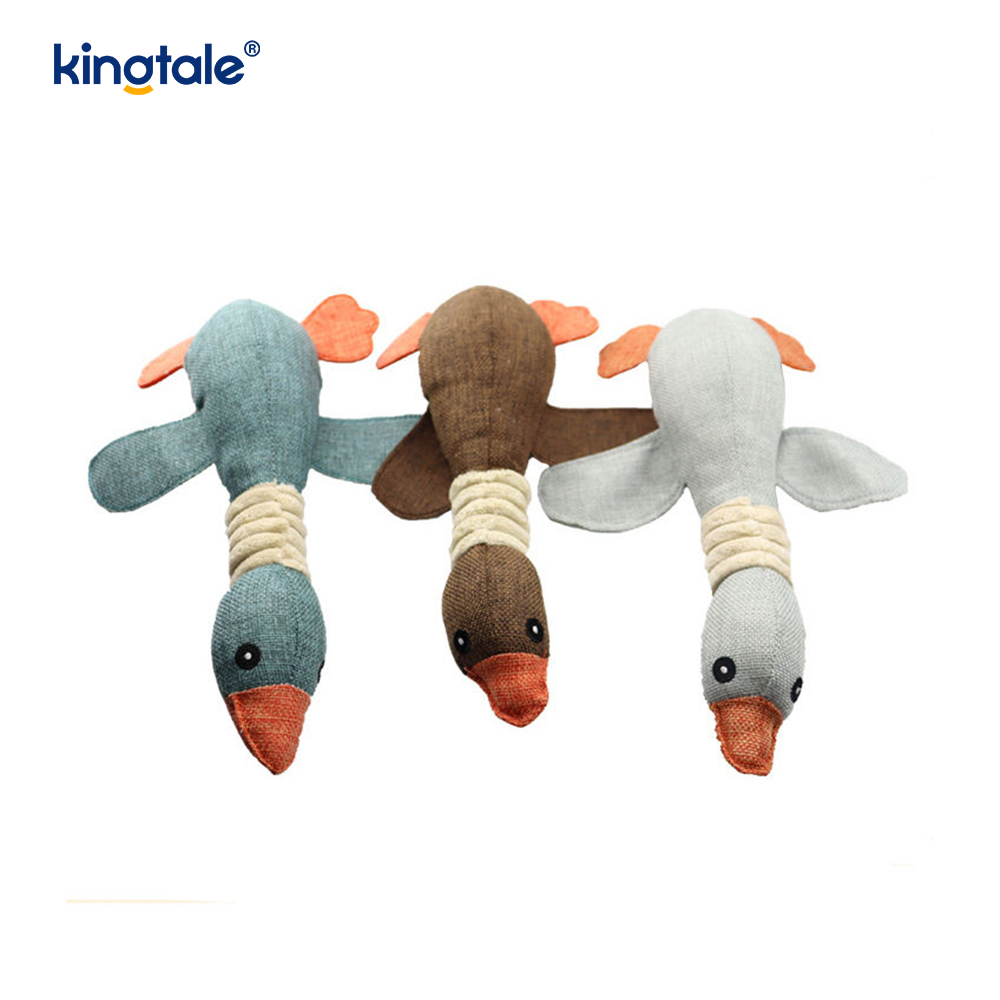 Pet Plush Squeaking Toy Goose Resistance to Bite para sa Paglilinis ng Ngipin