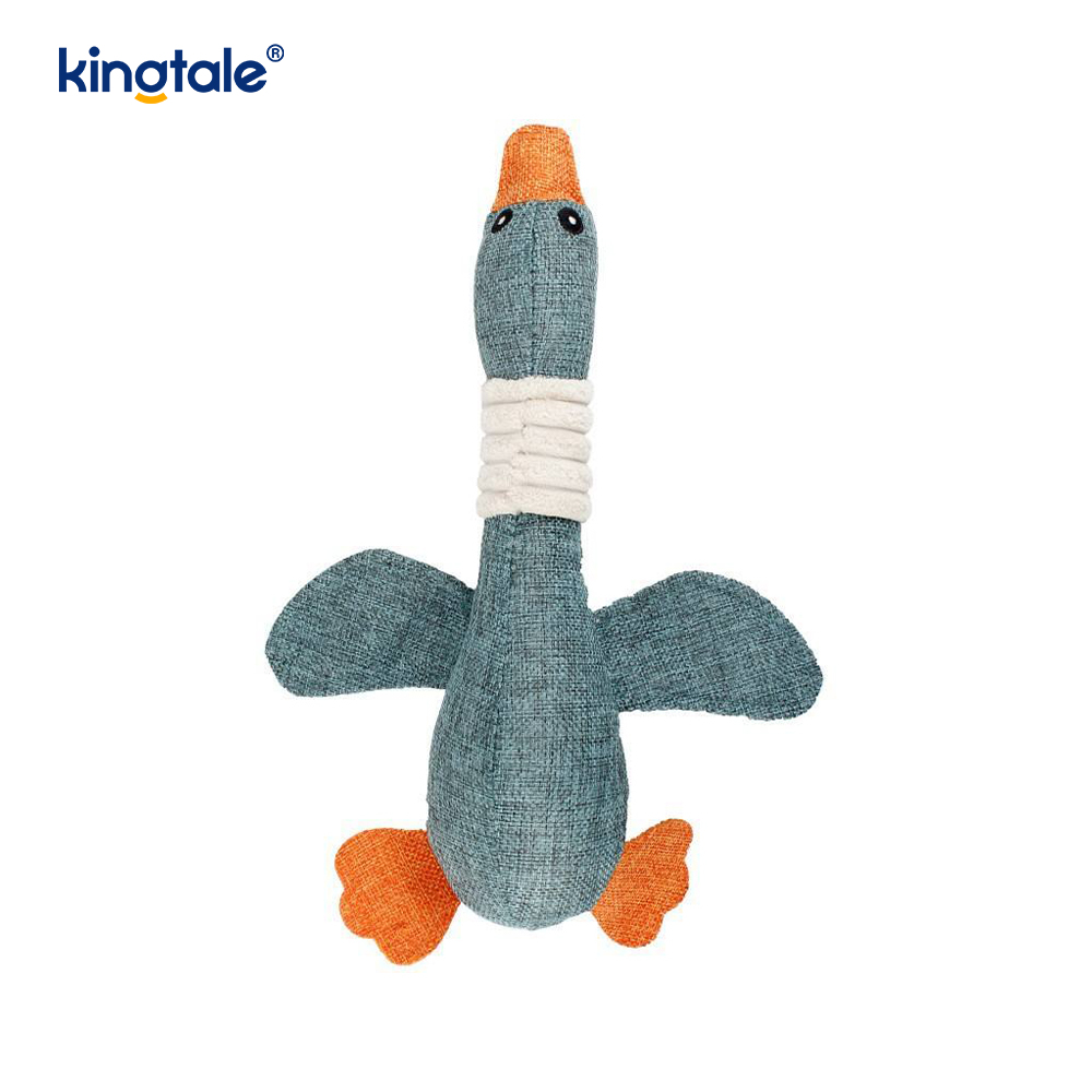 Pet Plush Squeaking Toy Goose Resistance to Bite para sa Paglilinis ng Ngipin
