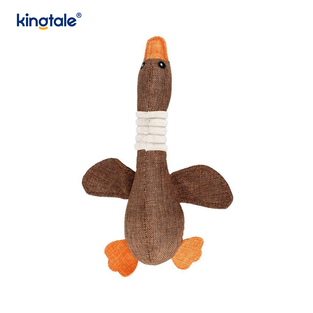Pet Plush Squeaking Toy Goose Resistance to Bite para sa Paglilinis ng Ngipin