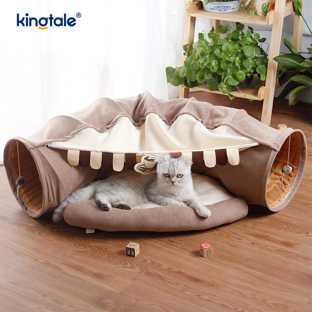 Collapsible Cat Play Tunnel Interactive Toy Maze Cat House Tunnels sa Loob