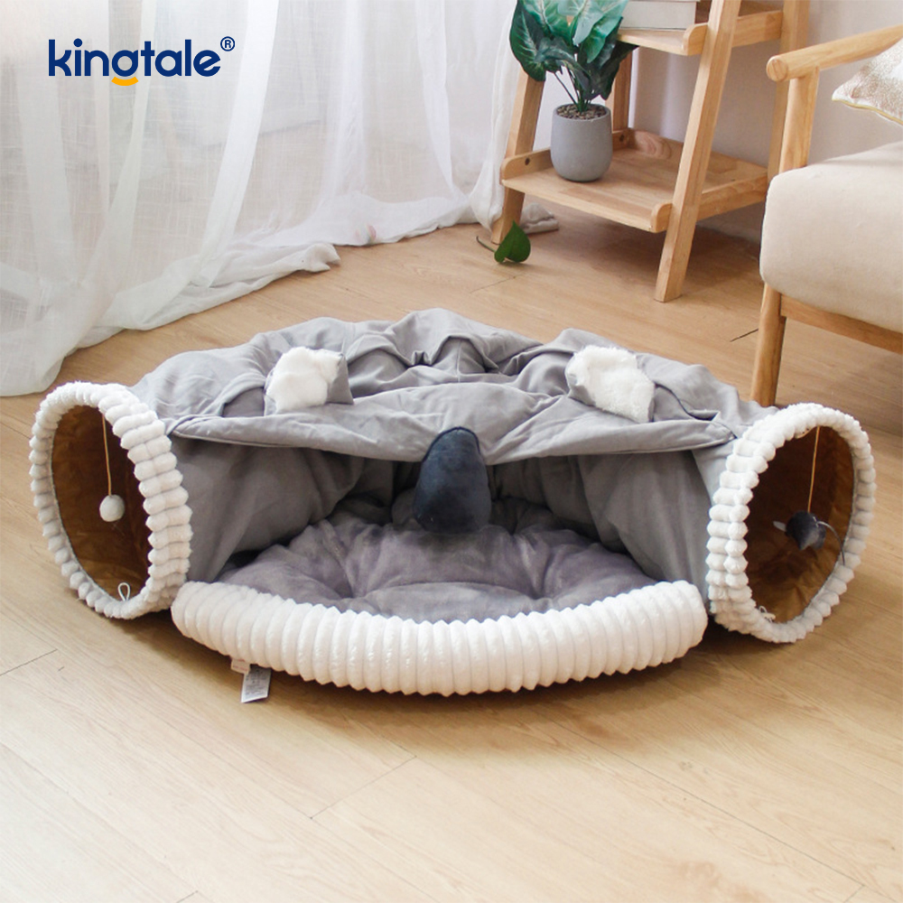 Collapsible Cat Play Tunnel Interactive Toy Maze Cat House Tunnels sa Loob