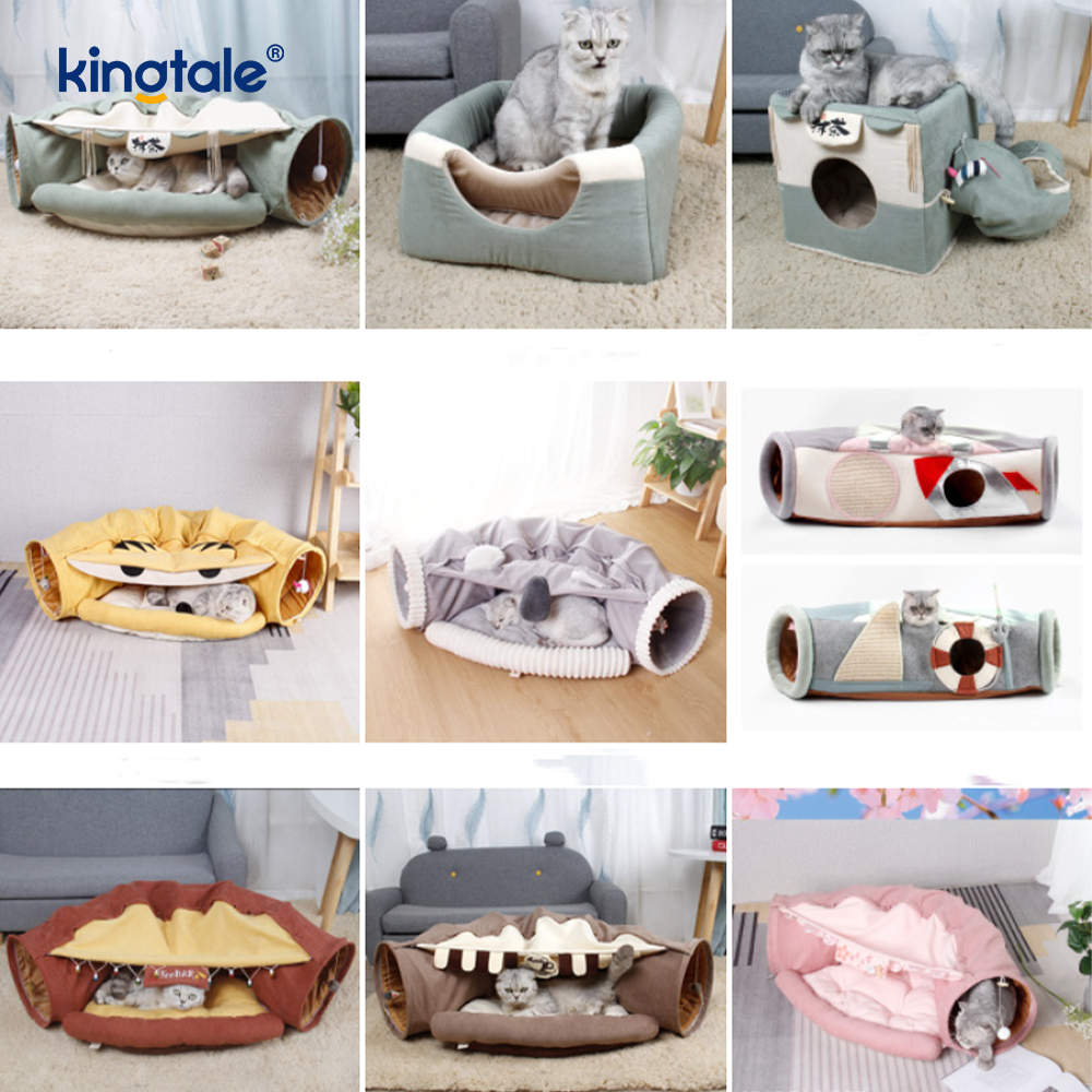 Collapsible Cat Play Tunnel Interactive Toy Maze Cat House Tunnels sa Loob