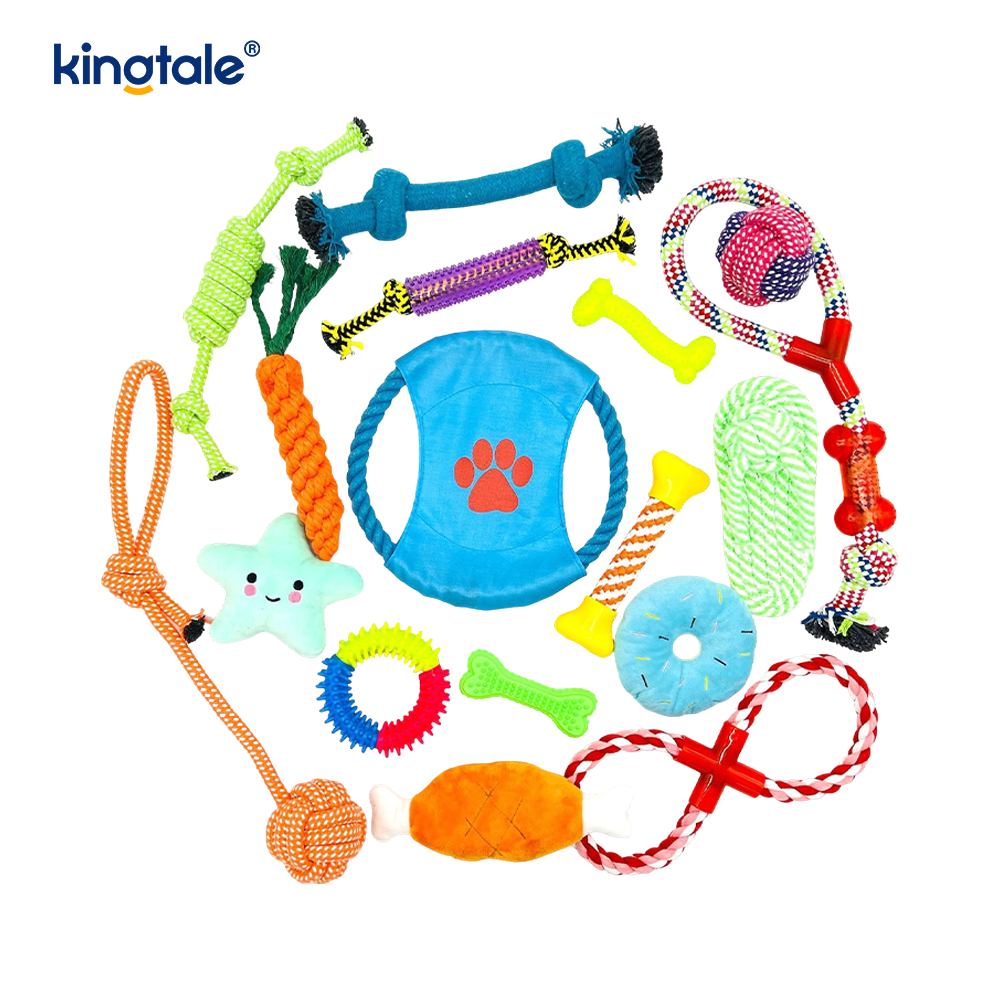 17pcs Pet Rope Toy Set Para sa Pagngingipin At Kasayahan Indoor At Outdoor