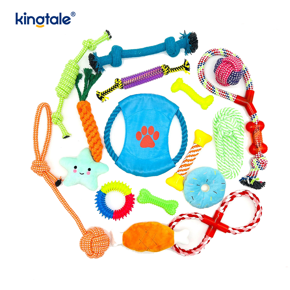 17pcs Pet Rope Toy Set Para sa Pagngingipin At Kasayahan Indoor At Outdoor