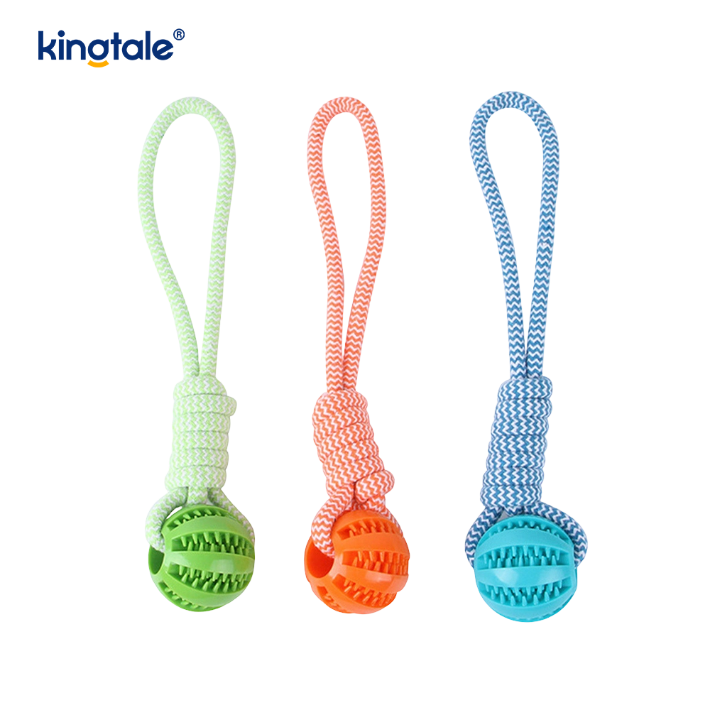 Dog Toy Pull-Out Chewable Rubber Treat Ball Indoor At Outdoor