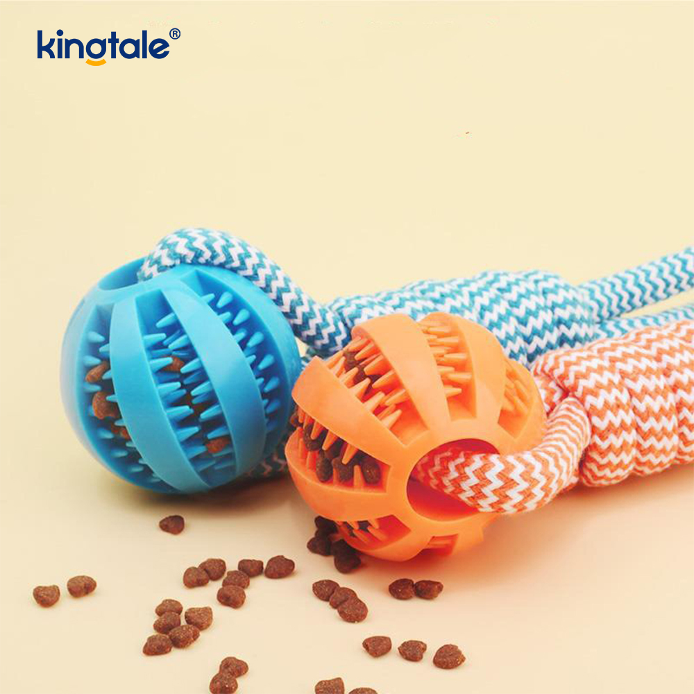Dog Toy Pull-Out Chewable Rubber Treat Ball Indoor At Outdoor