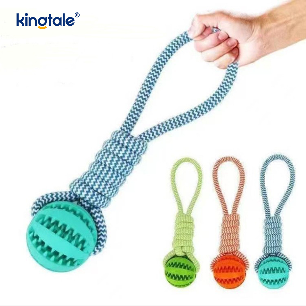 Dog Toy Pull-Out Chewable Rubber Treat Ball Indoor At Outdoor
