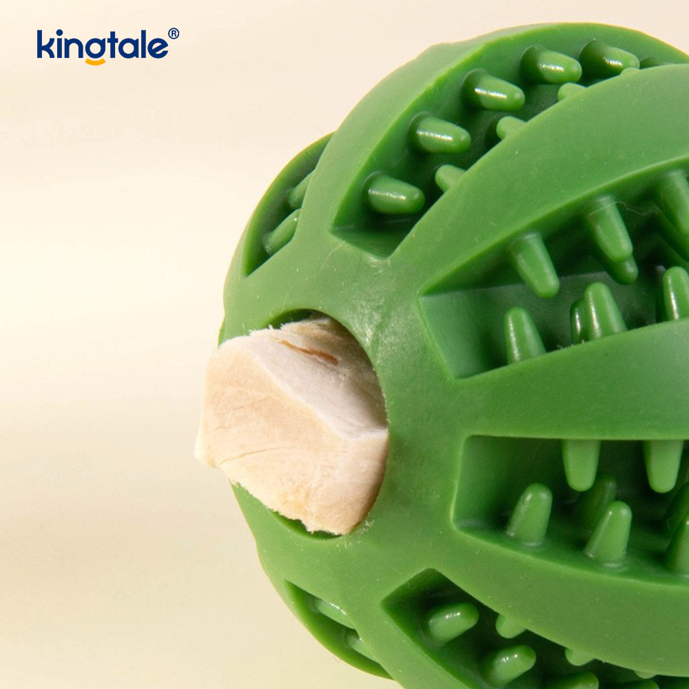 Dog Toy Pull-Out Chewable Rubber Treat Ball Indoor At Outdoor