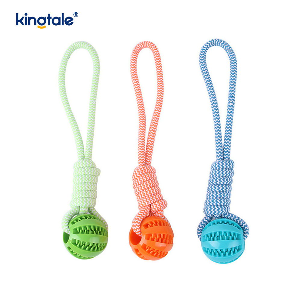 Dog Toy Pull-Out Chewable Rubber Treat Ball Indoor At Outdoor