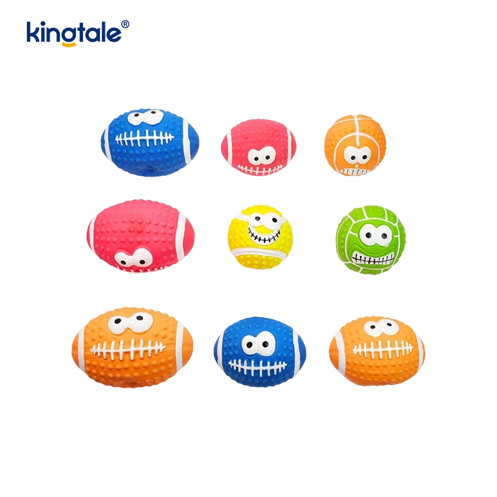 Pet Toy Latex na Gumagawa ng Tunog na Smiley Face Ball sa Indoor At Outdoor