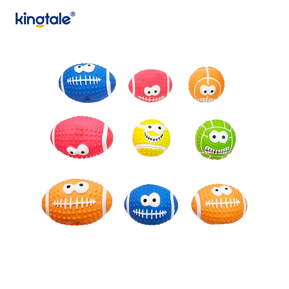 Pet Toy Latex na Gumagawa ng Tunog na Smiley Face Ball sa Indoor At Outdoor