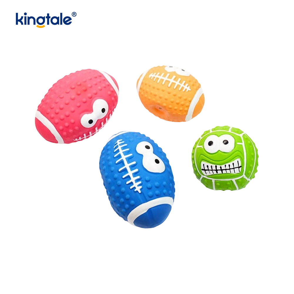 Pet Toy Latex na Gumagawa ng Tunog na Smiley Face Ball sa Indoor At Outdoor