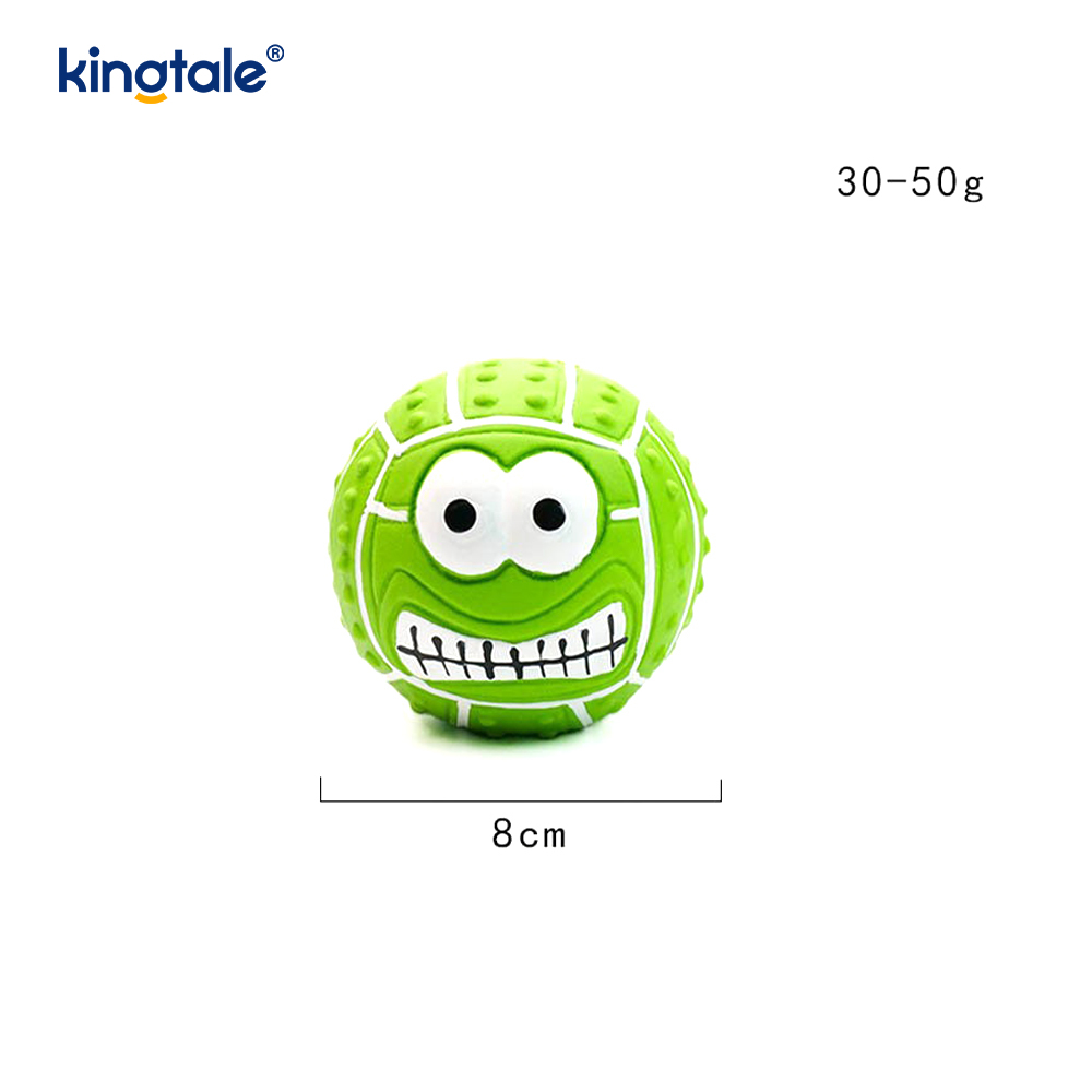 Pet Toy Latex na Gumagawa ng Tunog na Smiley Face Ball sa Indoor At Outdoor
