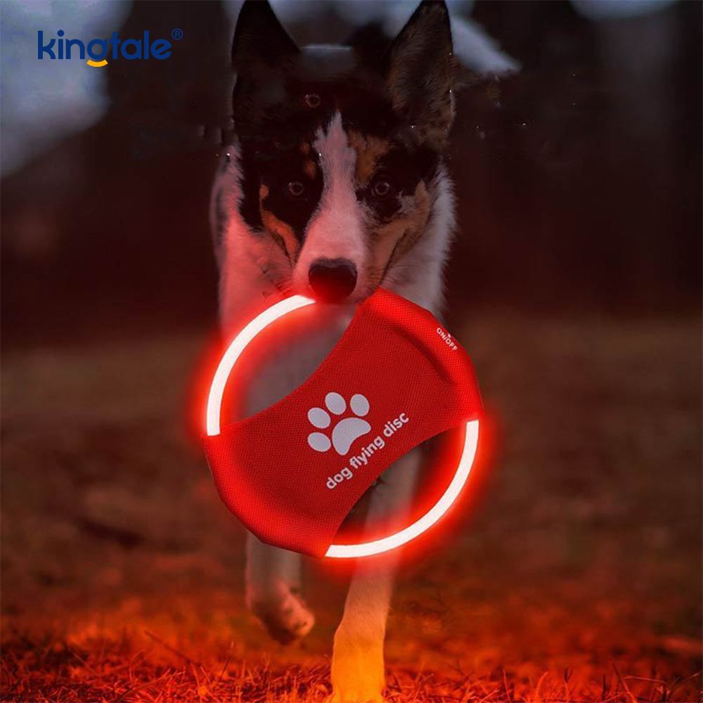 Pet Light-Up Frisbee High Visibility Lighted Pet Training Throwing Paglalaro Para sa Exercise