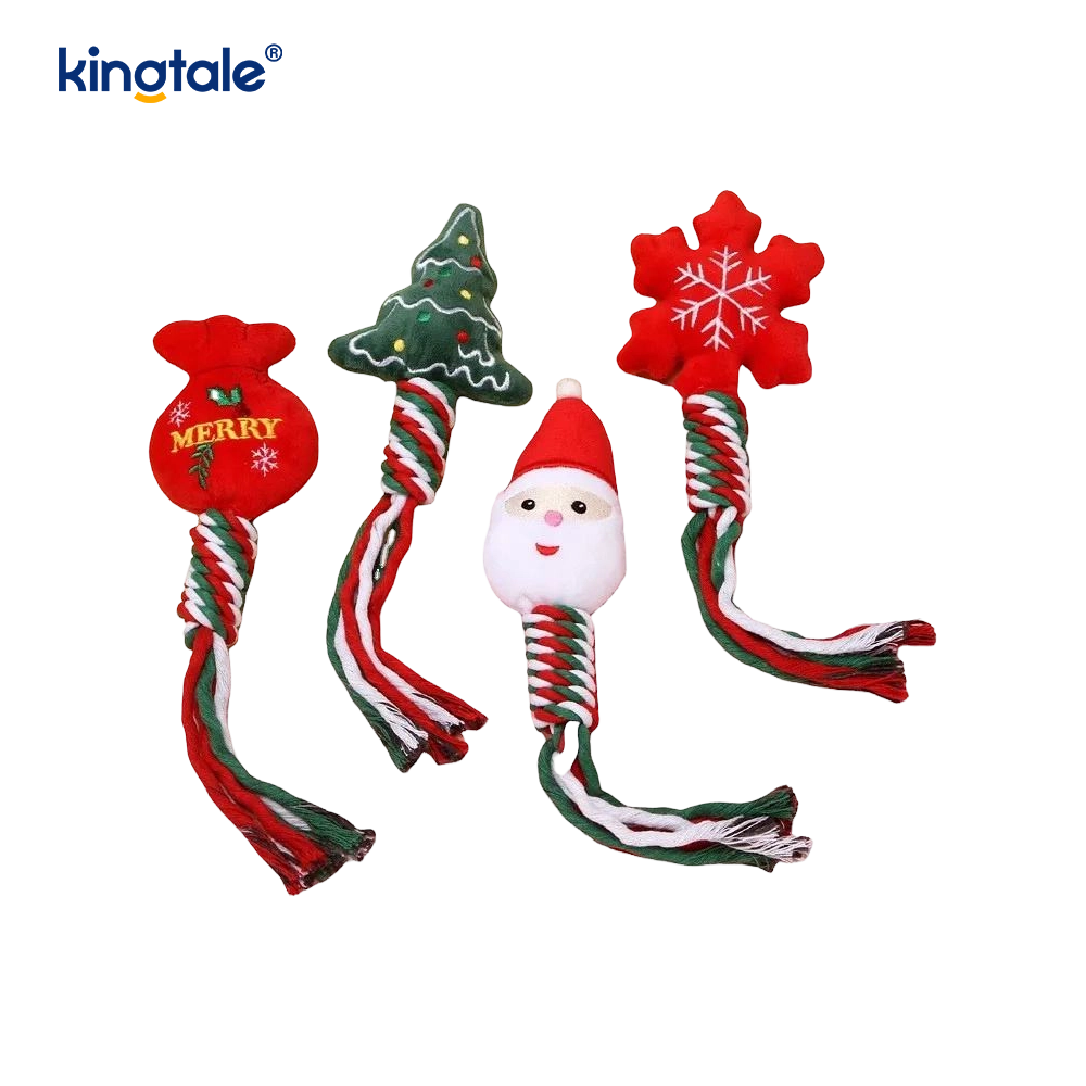 Pet Christmas Rope Plush Toys Puppy Chew Toy Para sa Pagngingipin