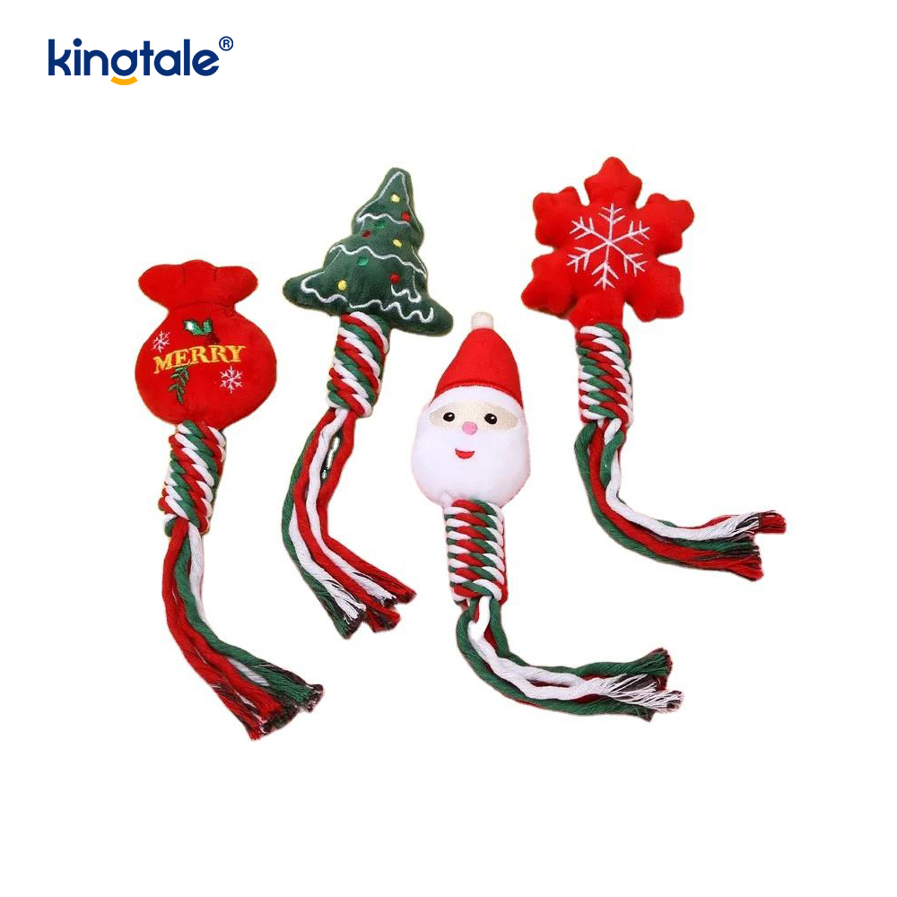 Pet Christmas Rope Plush Toys Puppy Chew Toy Para sa Pagngingipin