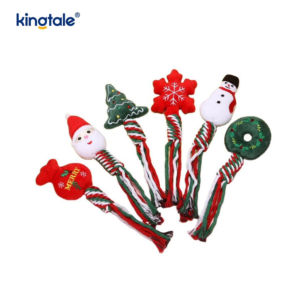 Pet Christmas Rope Plush Toys Puppy Chew Toy Para sa Pagngingipin