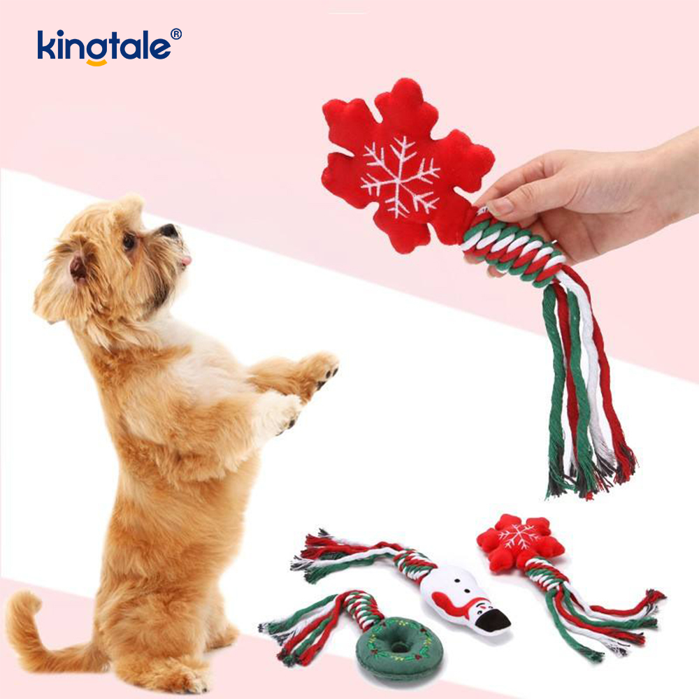 Pet Christmas Rope Plush Toys Puppy Chew Toy Para sa Pagngingipin
