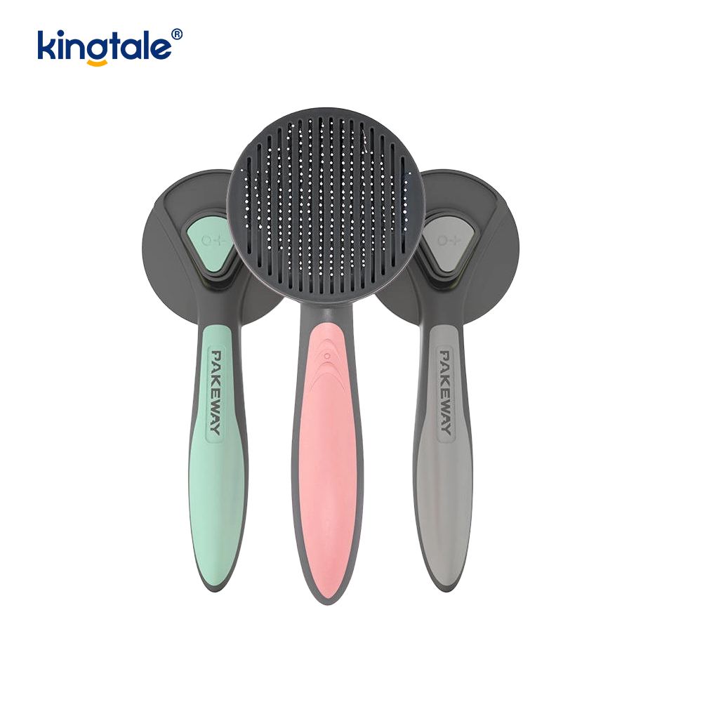 Self Cleaning Slicker Brush at Pet Grooming Rake at Flea Comb Para sa Mga Aso
