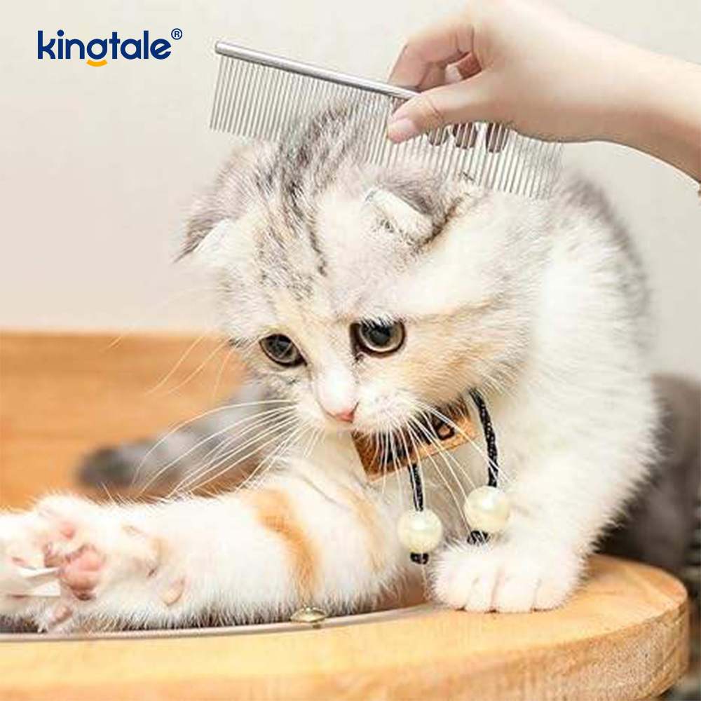Stainless Steel Grooming Comb Dog Comb Para sa Grooming, Metal Cat Comb Para sa Pag-alis ng mga Tangle At Knots