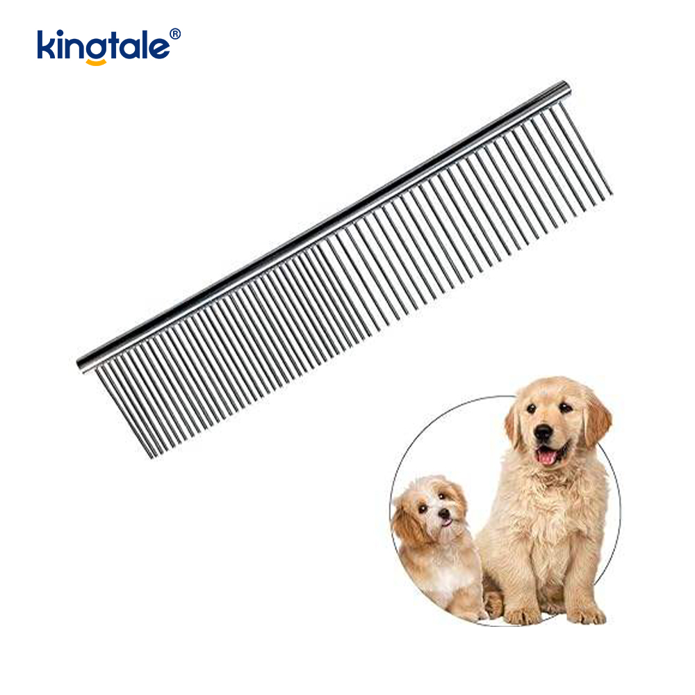 Stainless Steel Grooming Comb Dog Comb Para sa Grooming, Metal Cat Comb Para sa Pag-alis ng mga Tangle At Knots