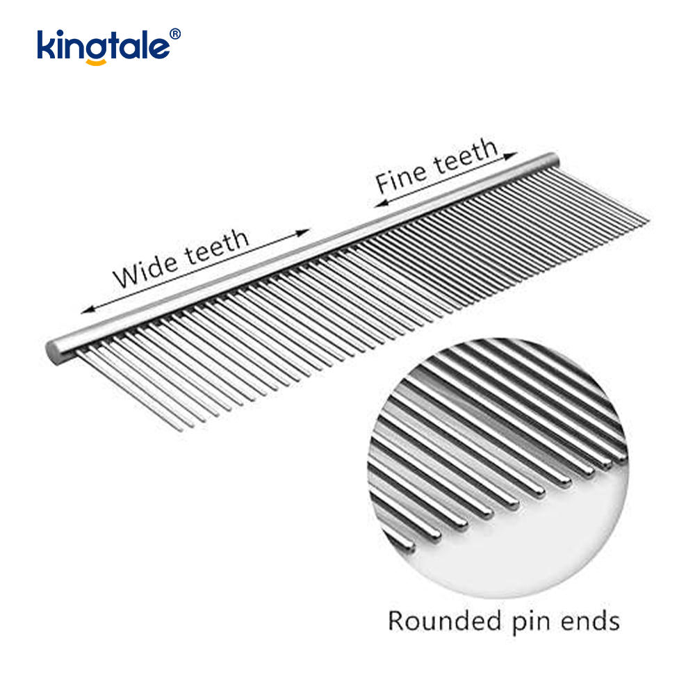 Stainless Steel Grooming Comb Dog Comb Para sa Grooming, Metal Cat Comb Para sa Pag-alis ng mga Tangle At Knots