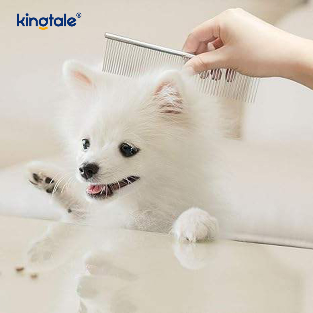 Stainless Steel Grooming Comb Dog Comb Para sa Grooming, Metal Cat Comb Para sa Pag-alis ng mga Tangle At Knots