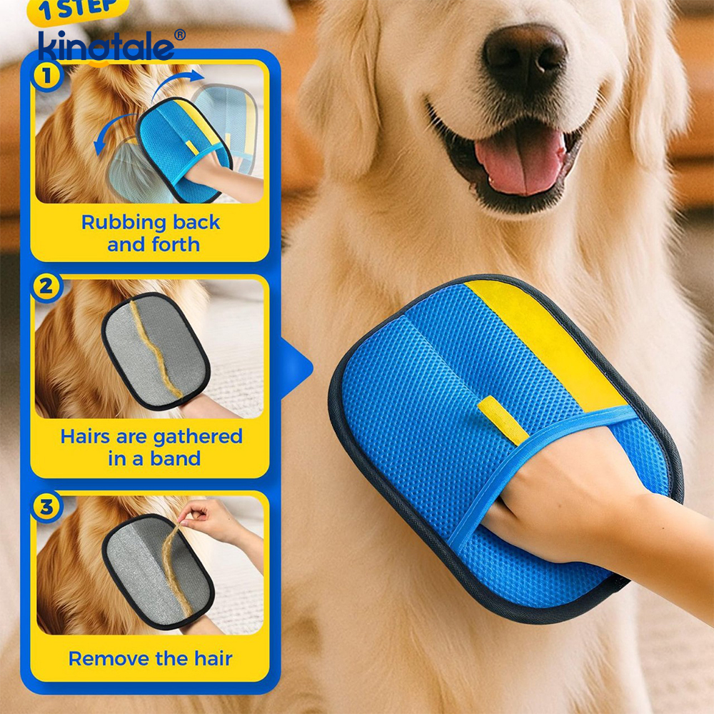 Glove sa Pagtanggal ng Buhok ng Alagang Hayop Para sa Mga Pusa at Aso na Bagong Pro Limang Daliri Electrostatic Gloves na Pangtanggal ng Buhok ng Alagang Hayop