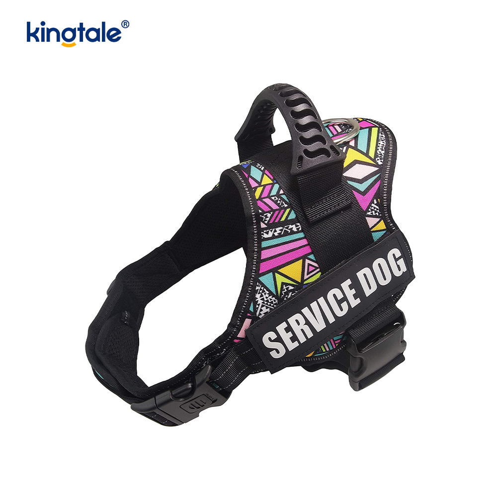 Walang Pull Reflective Designer Dog Harness Solid Nylon Rope Dog Leash