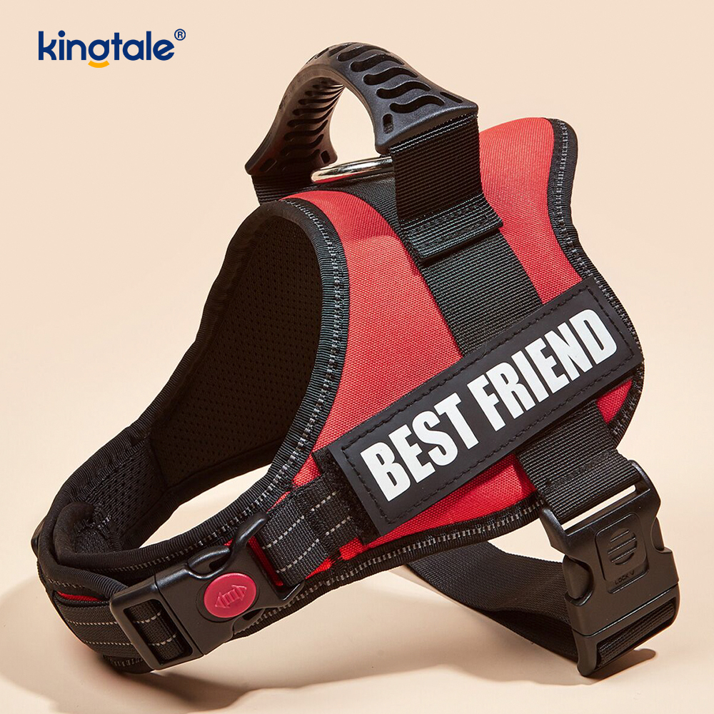Walang Pull Reflective Designer Dog Harness Solid Nylon Rope Dog Leash
