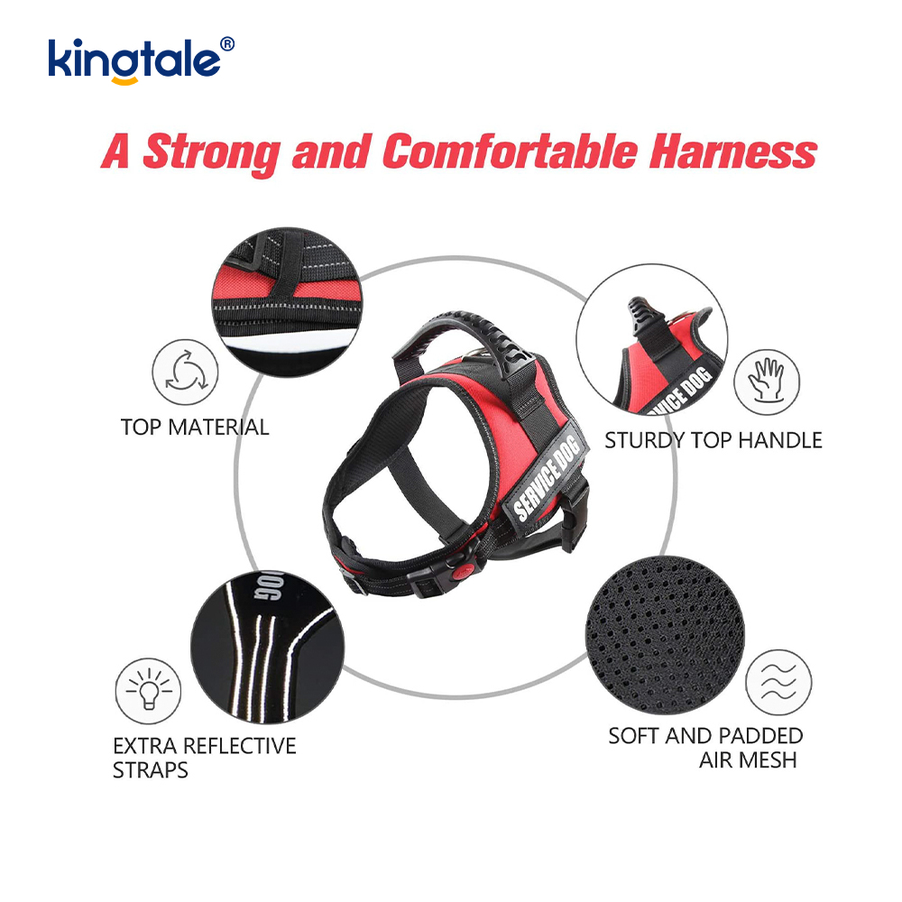 Walang Pull Reflective Designer Dog Harness Solid Nylon Rope Dog Leash